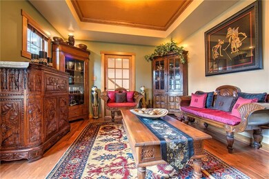 13x13 den with french doors and pressed tin trey c
