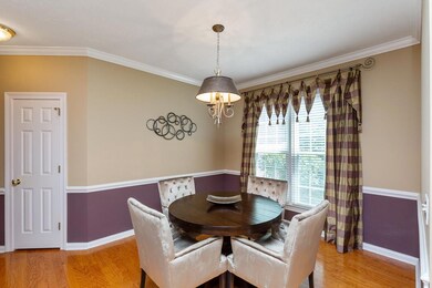 Dining room with custom drapes