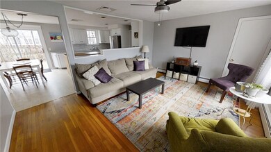This sunny and bright home has hardwood floors and