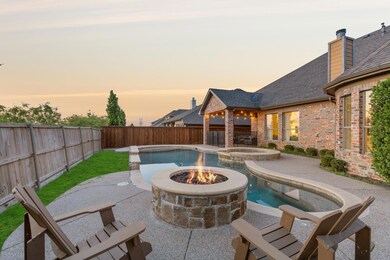 Enjoy beautiful sunsets around the custom firepit