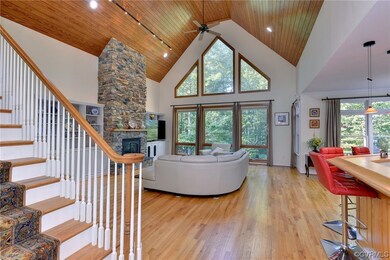 Entry view into great room with stunning views and