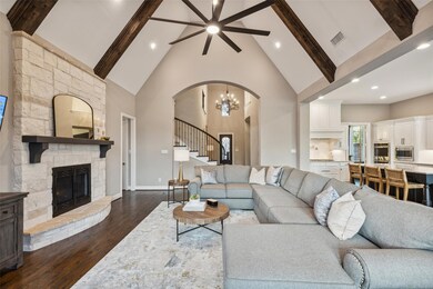 The stunning open concept living and dining areas 