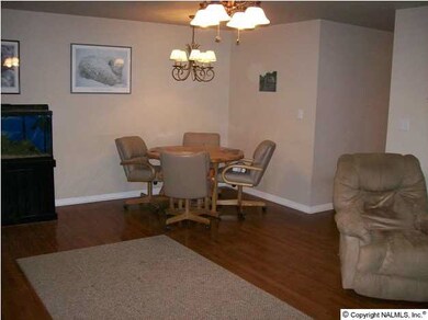 View of the dining area in the living/dining combo