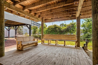 View of wooden deck