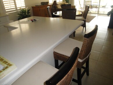 Breakfast bar in kitchen.