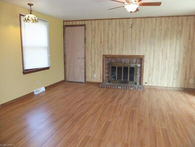 Family room with fireplace.