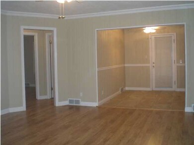 View from living room into dining area