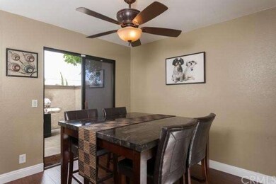 Dining area and private patio with barbeque shown.