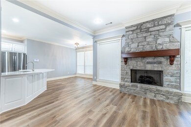 Open area between living room and kitchen