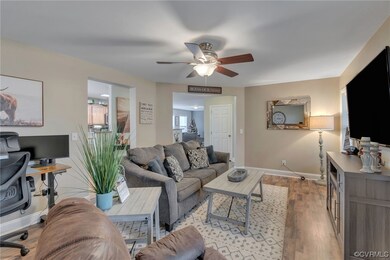Living room featuring light hardwood / wood-style