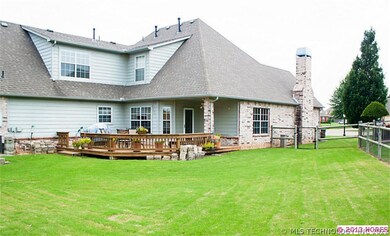 Back yard features a large deck great for entertai