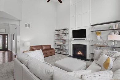 Beautiful gas fireplace with board and batten wall detail!