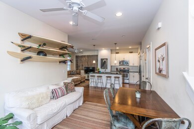 View from dining room into kitchen