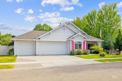 View of front of house with concrete driveway and an attached garage