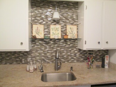 Glass tile backsplash