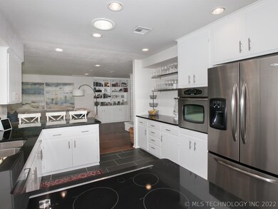 Built-in oven and electric range.