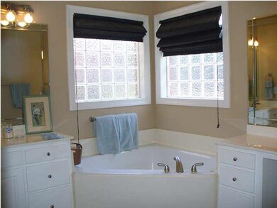 View of master bathroom.