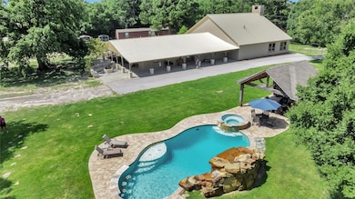 Aerial of home & pool