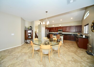 Kitchen and large eat in area