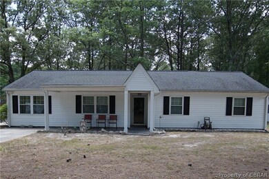Single story home with covered porch