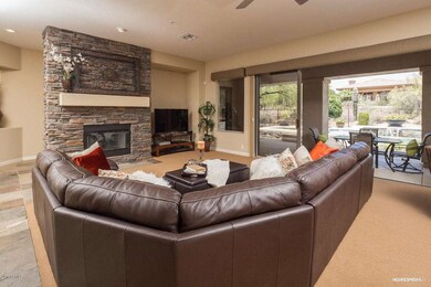 Floor to Ceiling Stack Stone Fireplace