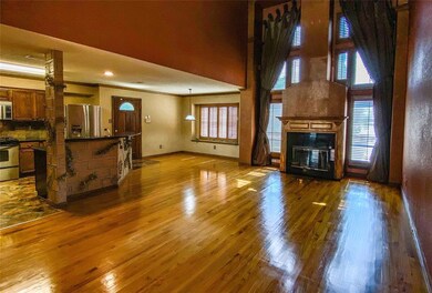 Living area with custom designer drapery