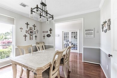 Dining Room for your indoor gatherings with custom wood blinds.