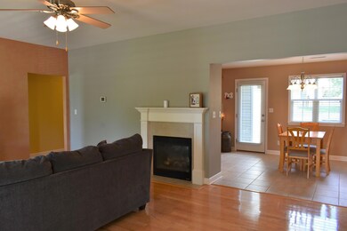 Living room and kitchen eating area