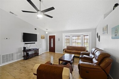 Volume ceilings throughout main living area.