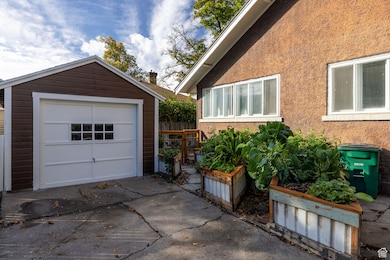 Garage with driveway