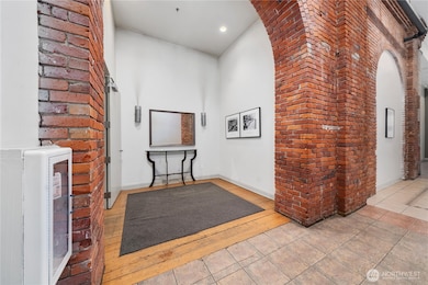 High ceilings, original brick. and elevator to all living floors.