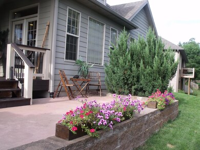 Large patio off of covered deck