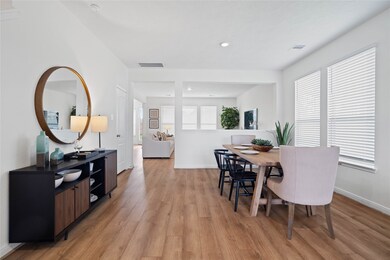 Formal dining room with views to the family room.