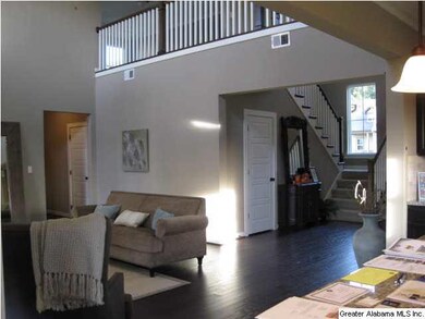 Two story great room with fireplace open to huge k