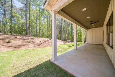 rear covered porch and yard