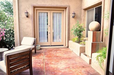 Side Patio with Fireplace and Fountain
