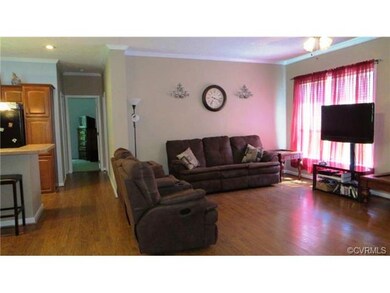 Spacious Family Room with Hardwood Floor