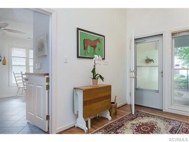 Wide, welcoming foyer with vaulted ceiling, bamboo