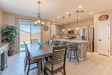 Sunny dining and kitchen