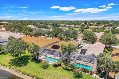Aerial perspective of suburban area featuring a po
