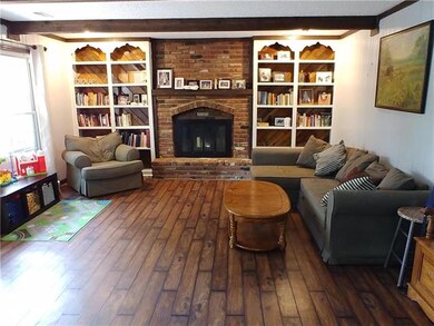 Family room with fireplace built-ins