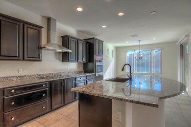 Rich Wood Cabinets & Large Center Island