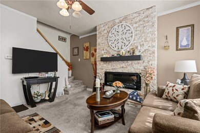 Spacious living room with a gorgeous accent wall a