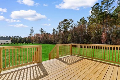 Wooden deck with a lawn