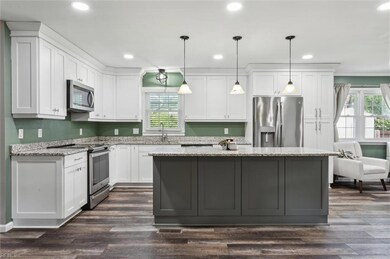 Kitchen with bar island