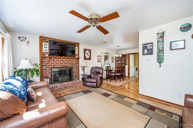 Family room with fireplace