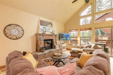 Gas fireplace with beautiful stone hearth is perfe