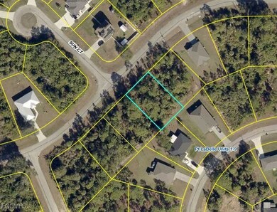 Aerial map of property and surrounding area featuring property parcel outlined