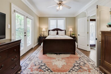 Patio access is either through the first floor bed