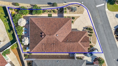 Aerial of Corner Lot with Property Lines and Room For a Pool!